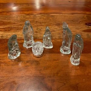 6 piece glass nativity scene